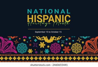 In: Hispanic Heritage Month. Vektorgrafik Web Banner, Poster, Karte für Social Media Post