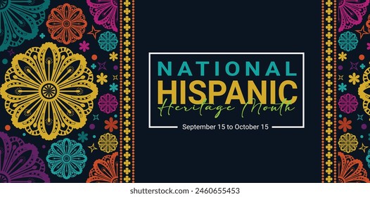 Hispanic heritage month. Vector web banner, poster, card for social media post