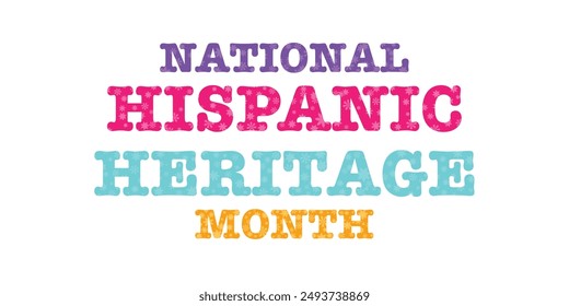 Hispanic heritage month. Vector web banner, poster, card for social media, networks. Greeting with national Hispanic heritage month text, Papel Picado pattern, perforated paper on black background.
