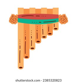 vector de flauta de sartén hispánico aislado