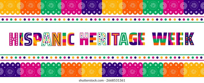 Hispanic heritage week background, banner, card or poster design template is observed every year during September, to raise awareness about the mission. Vector illustration.