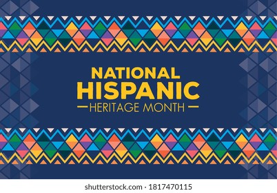 hispanic and latino americans culture, national hispanic heritage month in september and october, background or banner vector illustration design