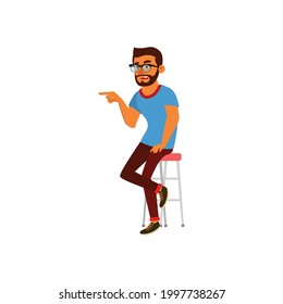 hispanic man accusing his employee of bad work cartoon vector. hispanic man accusing his employee of bad work character. isolated flat cartoon illustration