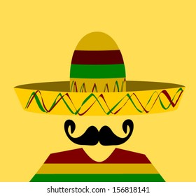 hispanic man with handlebar mustache wearing sombrero
