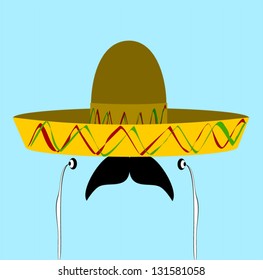 Hispanic Man Sombrero Earphones Stock Vector (Royalty Free) 131581058 ...