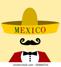 hispanic man wearing Mexico sombrero