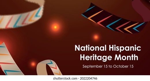 Hispanic National Heritage Month in September and October. Hispanic and Latino culture. Latin American patterns.
