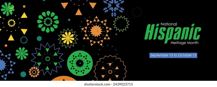 Hispanic National Heritage Month in September and October. Hispanic and Latino culture. Latin American patterns.