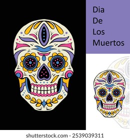 Hispanic painting skull illustration vector