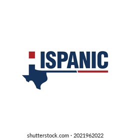 Hispanic and Texas Map. Vector Logo Design.