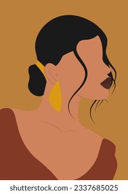 Hispanic woman in red dress aesthetic illustration poster