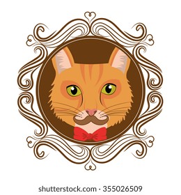 Hispter funny animal cartoon graphic design, vector illustration 