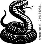 Hissing snake design - black snake vector illustration