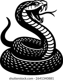 Hissing snake design - black snake vector illustration