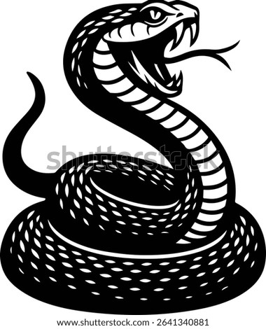 Hissing snake design - black snake vector illustration