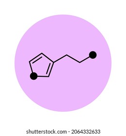 Histamine formula icon or logo. Neurotransmitter for the brain, spinal cord, and uterus. inflammatory response of human body. Medical poster with hormones isolated flat vector illustration.