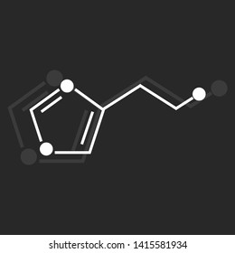 Histamine molecular formula on dark background