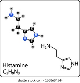 histamine Molecule Structure ball and stick