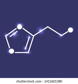 Histamine shining vector icon on blue bakground