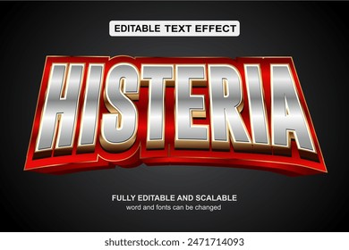 HISTERIA 3D TEXT EFFECT VECTOR FILE