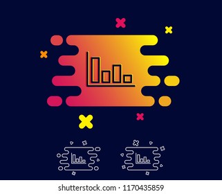Histogram Column chart line icon. Financial graph sign. Stock exchange symbol. Business investment. Gradient banner with line icon. Abstract shape. Vector