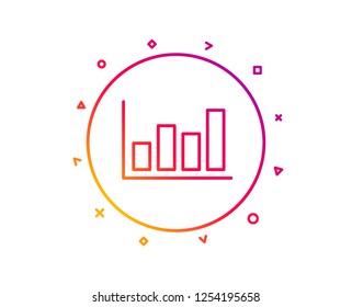 Histogram Column chart line icon. Financial graph sign. Stock exchange symbol. Business investment. Gradient pattern line button. Report diagram icon design. Geometric shapes. Vector