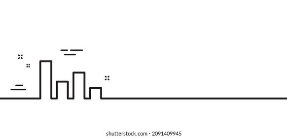 Histogram Column chart line icon. Financial graph sign. Stock exchange symbol. Business investment. Minimal line illustration background. Histogram line icon pattern banner. Vector