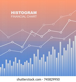 Histogram Financial Chart. Vector Image.