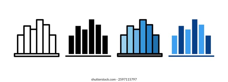 Histogram Icon Set Multiple Style Collection