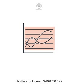 Ilustración vectorial del símbolo del icono del histograma aislada en el fondo blanco