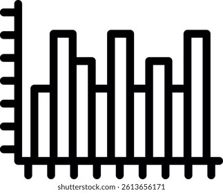 Histogram Line Vector Icon Design