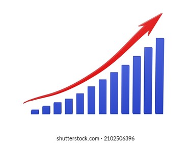 histogram on transparent background, 3d rendering