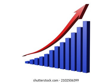 histogram on transparent background, 3d rendering