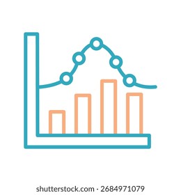 Histograma Outline bold Ícone de vetor que pode ser facilmente modificado ou editado 