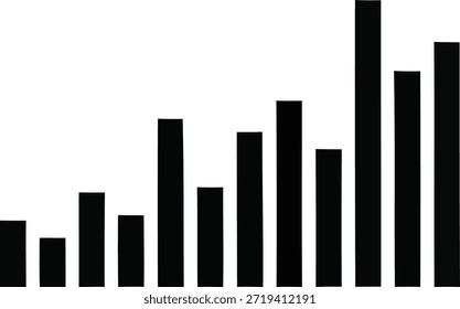 Histogram representation isolated on transparent background, Vector