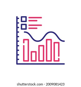 Histogram vector 2 colors style icon. EPS 10 File web analytics symbol