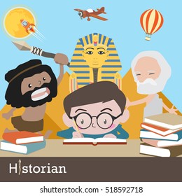 historian occupation vector