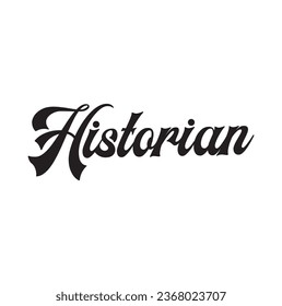 historian text on white background.