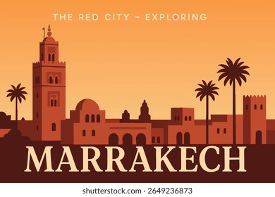 A arquitetura histórica de Marraquexe é uma impressionante fusão de desenhos intrincados e cores vibrantes, em um cenário de vistas da cidade que revelam a essência do rico patrimônio cultural do Marrocos