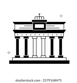 Historic Brandenburg Gate Vector Icon Design