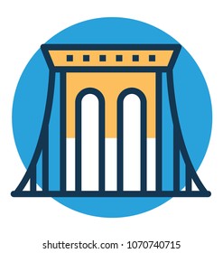 
A Historic Brooklyn Bridge Vector Icon
