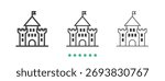 Historic building icon. Thin line icon vector