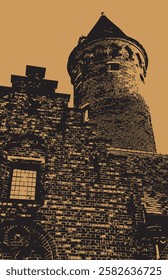 
Historic church and tower in Bruges