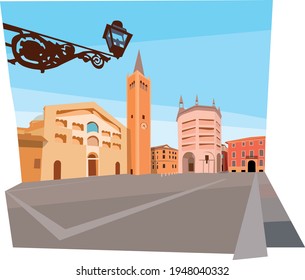 historic city center of Parma