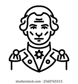 Historic figure icon in linear style 