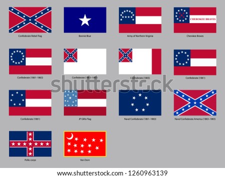 Historic Flags of the Confederate States of America Foto stock © 