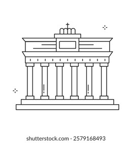 Historic German Brandenburg Gate Vector Icon Design