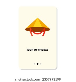 Historic hat flat icon. National Asian samurai headdress isolated vector sign. Head dress and accessory concept. Vector illustration symbol elements for web design and apps