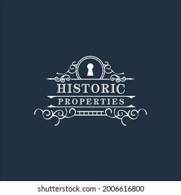 historic house emblem logo. housing symbol. real estate. property