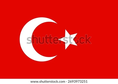 Historic Ottoman Empire flag with red background, white crescent, and star. Represents Islamic power, monarchy, and 19th-century imperial heritage.